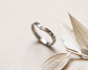 Image of Platinum 2mm ‘Star' Eternity Wishbone ring