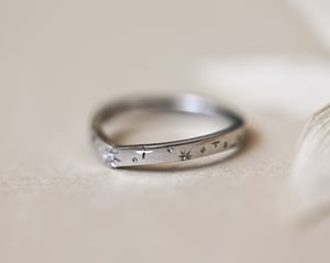 Image of Platinum 2mm ‘Star' Eternity Wishbone ring