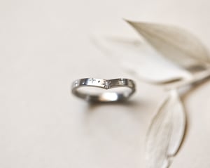 Image of Platinum 2mm ‘Star' Eternity Wishbone ring