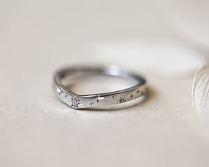 Image of Platinum 2mm ‘Star' Eternity Wishbone ring