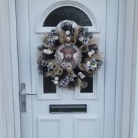 Image 3 of Highland Cow Door Wreath, Highland Cow Wall Decor, Highland Cow Decoaration 