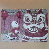 Image 1 of Print Swoopy Ghost at a Chinese Lion Dance