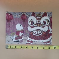 Image 2 of Print Swoopy Ghost at a Chinese Lion Dance