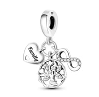 Eternal Family Charm with Tree of Life & Infinity Symbols