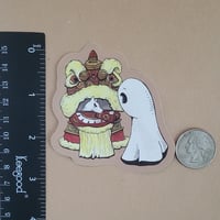 Image 2 of Vinyl Sticker Swoopy Ghost with Chinese Lion and a Red Envelope