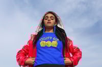 Image 1 of Trilogy456wear Blue T-Shirt with Gold Dice Logo