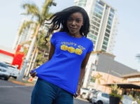 Image 4 of Trilogy456wear Blue T-Shirt with Gold Dice Logo