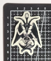 Image 2 of Glow In The Dark Classic Baphomet Glossy Finish Vinyl Sticker