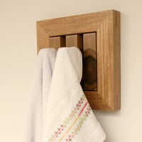 Image 4 of Wood coat rack decorative frame. 2 hooks.