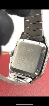 Image 5 of Cartier Santos Buss Down Diamonds Blue Dial