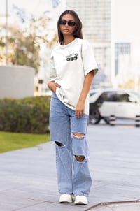Image 1 of Trilogy456wear White Tee with Black Dice Logo