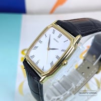 Image 5 of 1987 Seiko Quartz 'Tank' Roman Dial Gold Dress Watch (5P31-5D80)