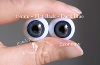 Image 1 of 18mm - German Glass Eyes - Flat Back - Economy Eyes - Dark Blue