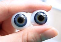 Image 4 of 18mm - German Glass Eyes - Flat Back - Economy Eyes - Dark Blue