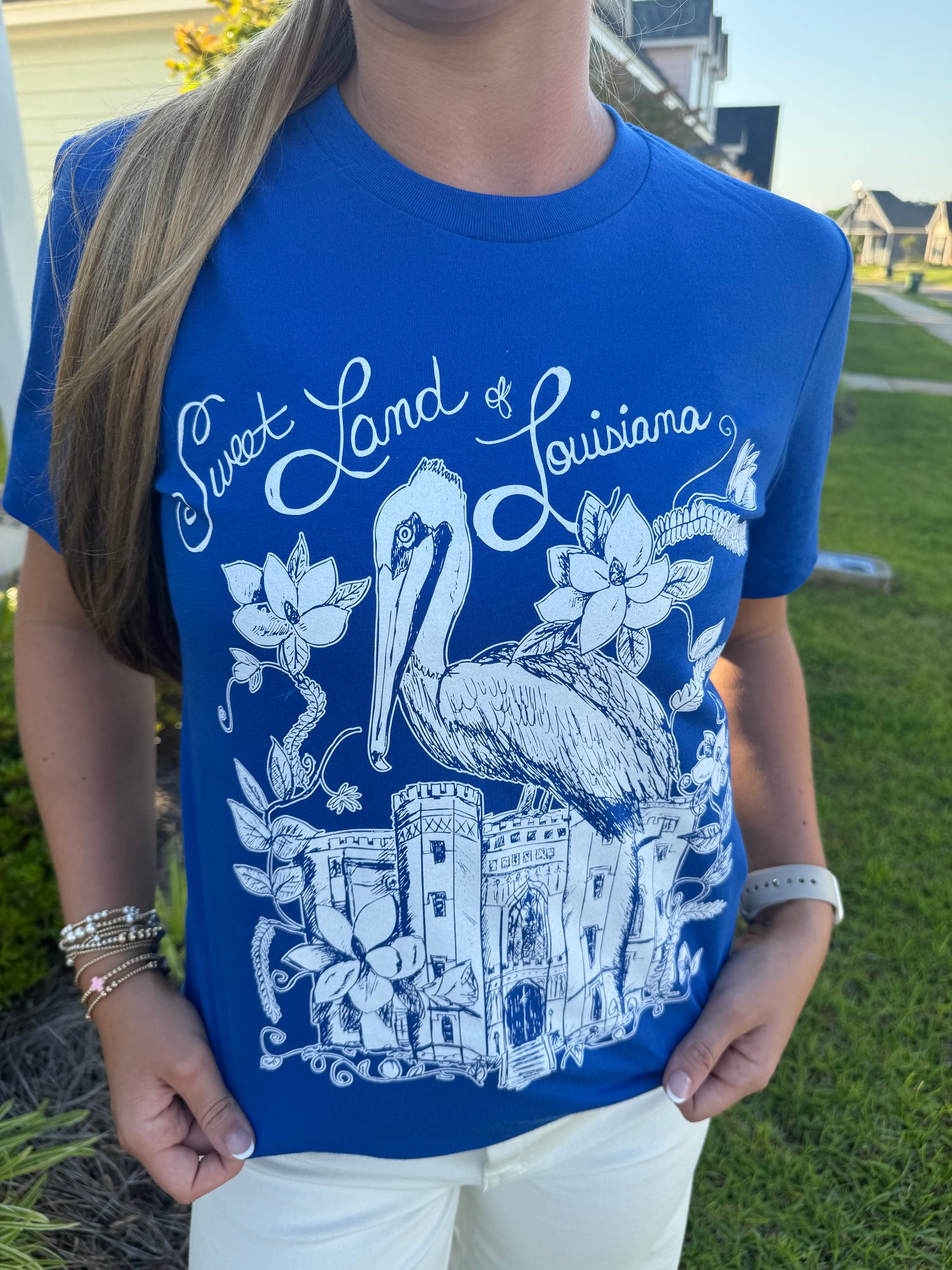 Image of Adult Sweet Land of LA Crew Neck BLUE tee