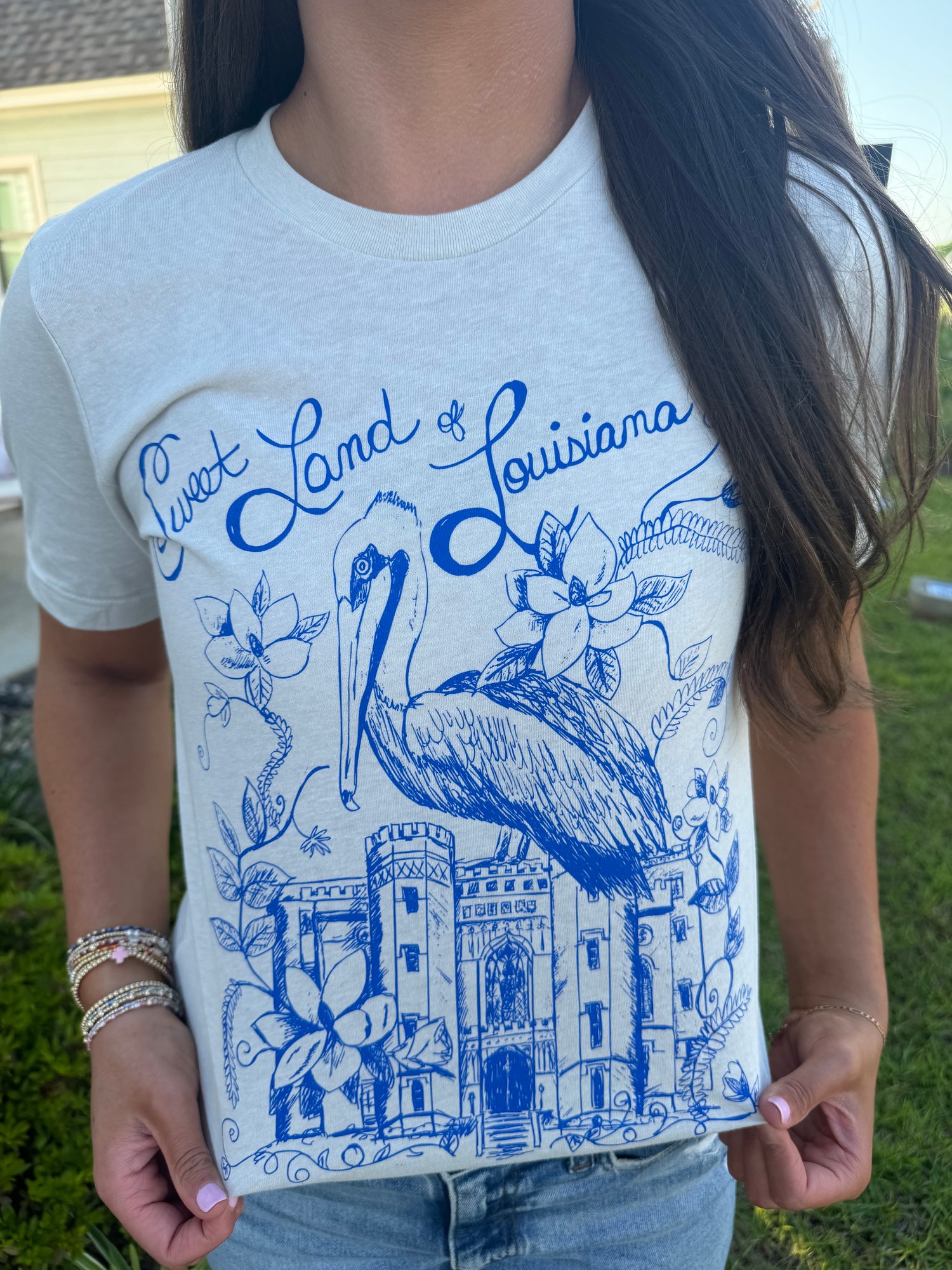 Image of Adult Sweet Land of LA Crew Tee in Light Cement