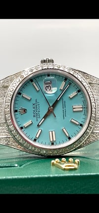 Image 1 of Rolex Datejust 41 Tiffany Blue Dial Buss Down Diamonds
