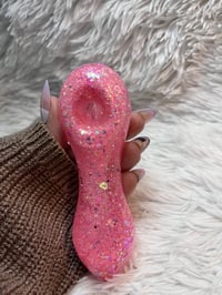 Image 20 of Pink Glitter Glass Freezable Pipe