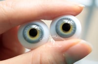 Image 4 of 18mm - German Glass Eyes - Flat Back - Economy Eyes - Gray - Large Iris