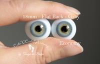 Image 1 of 18mm - German Glass Eyes - Flat Back - Economy Eyes - Gray - Large Iris