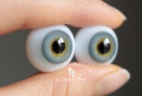 Image 2 of 18mm - German Glass Eyes - Flat Back - Economy Eyes - Gray - Large Iris