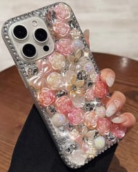Image 4 of Luxury 3D Pearl Floral iPhone Case