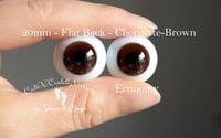 Image 1 of 20mm - German Glass Eyes - Flat Back - Economy Eyes - Chocolate-Brown - Large Iris