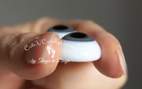 Image 3 of 20mm - German Glass Eyes - Flat Back - Economy Eyes - Blue/Gray - Large Iris