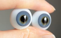 Image 2 of 20mm - German Glass Eyes - Flat Back - Economy Eyes - Blue/Gray - Large Iris