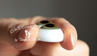 Image 3 of 20mm - German Glass Eyes - Flat Back - Economy Eyes - Green - Large Iris