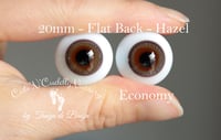 Image 1 of 20mm - German Glass Eyes - Flat Back - Economy Eyes - Hazel - Large Iris