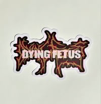 Image 1 of Large Dying Fetus Red Band Logo Matte Vinyl Sticker