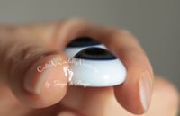 Image 3 of 20mm - German Glass Eyes - Flat Back - Economy Eyes - Dark Blue - Large Iris