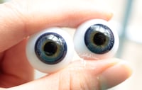 Image 4 of 20mm - German Glass Eyes - Flat Back - Economy Eyes - Dark Blue - Large Iris