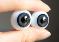 Image 2 of 20mm - German Glass Eyes - Flat Back - Economy Eyes - Dark Blue - Large Iris