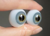 Image 2 of 22mm - German Glass Eyes - Flat Back - Economy Eyes - Gary - Large Iris