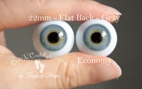 Image 1 of 22mm - German Glass Eyes - Flat Back - Economy Eyes - Gary - Large Iris