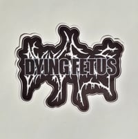 Image 1 of Large Dying Fetus Black Band Logo Over Band Logo Matte Vinyl Sticker