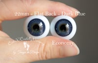 Image 1 of 22mm - German Glass Eyes - Flat Back - Economy Eyes - Dark Blue - Large Iris