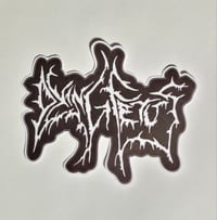 Image 1 of Large Dying Fetus Black Band Logo Matte Vinyl Sticker