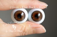 Image 1 of 22mm - German Glass Eyes - Flat Back - Economy Eyes - Hazel - Large Iris