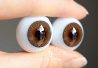 Image 2 of 22mm - German Glass Eyes - Flat Back - Economy Eyes - Hazel - Large Iris