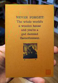 "The whole world's a wooden house" Letterpress Print