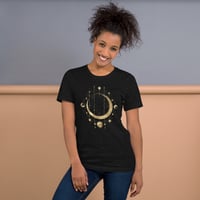 Image 1 of Astronomy Inspired Gold Lunar Phases Unisex t-shirt