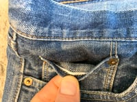 Image 6 of Or Slow Japan 107 ivy fit indigo dyed selvedge jeans, size 2 (fits 32”)