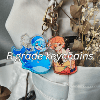 b-grade dog akito and whale toya keychains