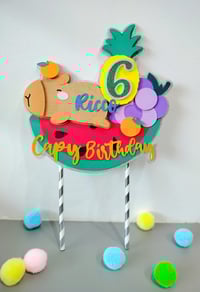 Image 4 of Capybara Party Decor. Custom Age Capybara Large Cake Topper Cake Centerpiece. Capy Birthday