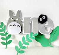 Image 1 of My Neighbor Tororo 1st Birthday Party Decor. Forest Spirit Totoro Cake Topper. ONE Year Old
