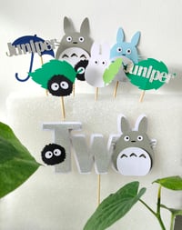 Image 3 of My Neighbor Tororo 1st Birthday Party Decor. Forest Spirit Totoro Cake Topper. ONE Year Old