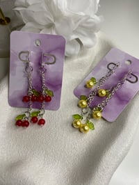 Image 2 of Cherry dangle earrings, lemon dangle earrings, fruit dangle earrings